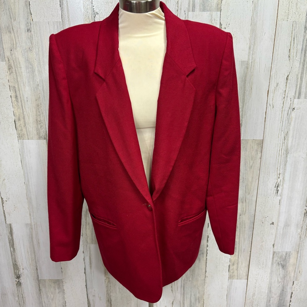 Sag Harbor Vintage Plus Size Lightweight Wool Blazer